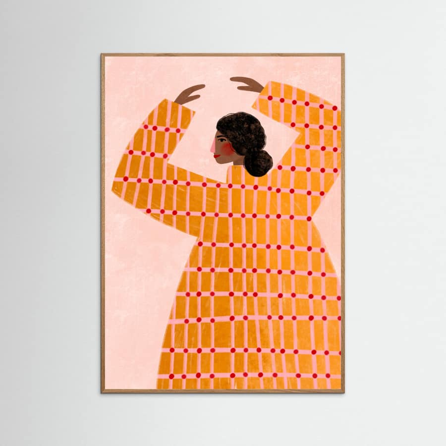 The Woman With the Checked Dress Poster – poster en kunstdruk