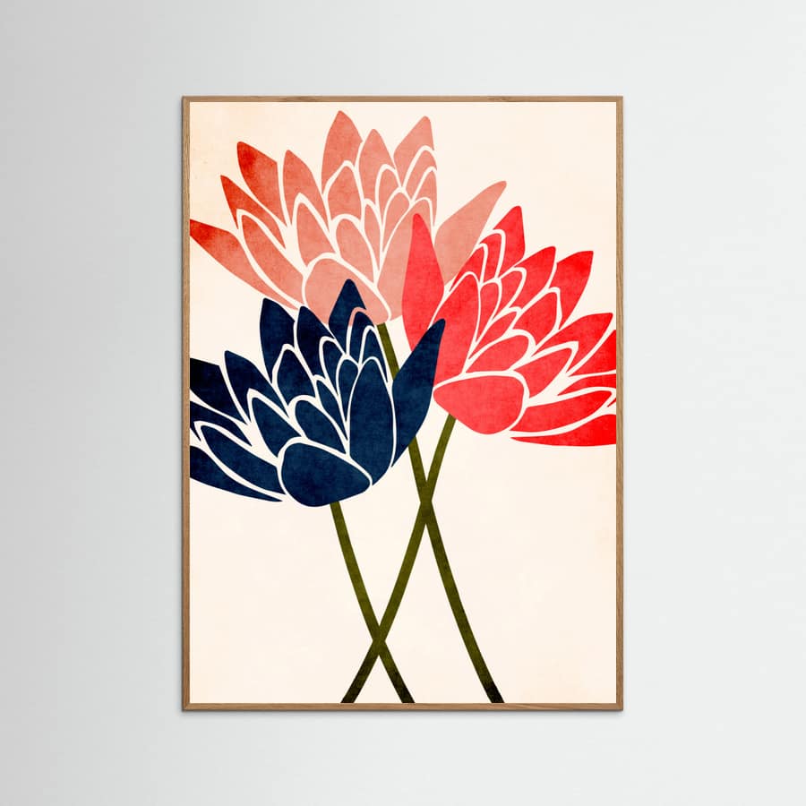 Three Dancing Blossoms Poster