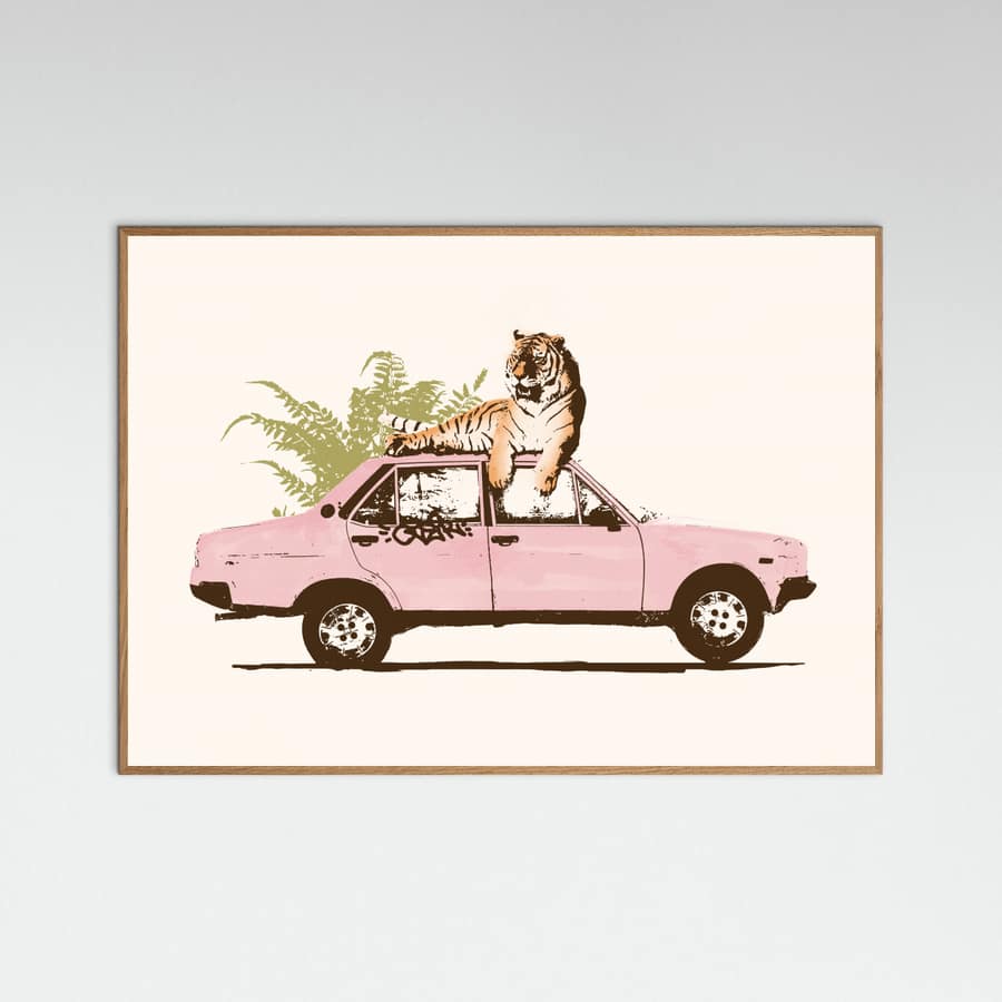 Tiger On Car Poster – poster and art print