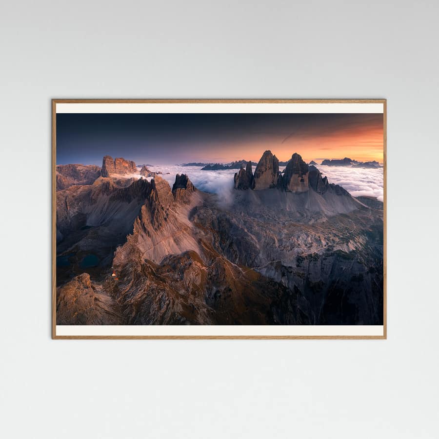 Tre Cime di Lavaredo -juliste – juliste ja taidepainatus