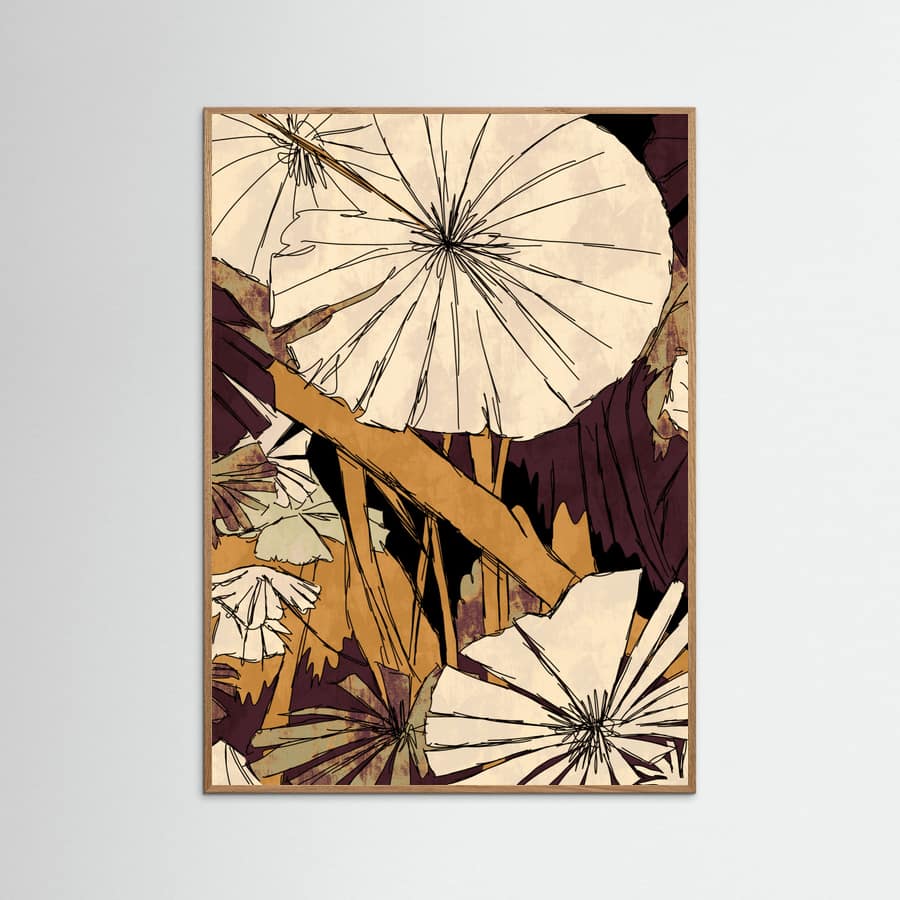 Tropical Gold Plants Poster