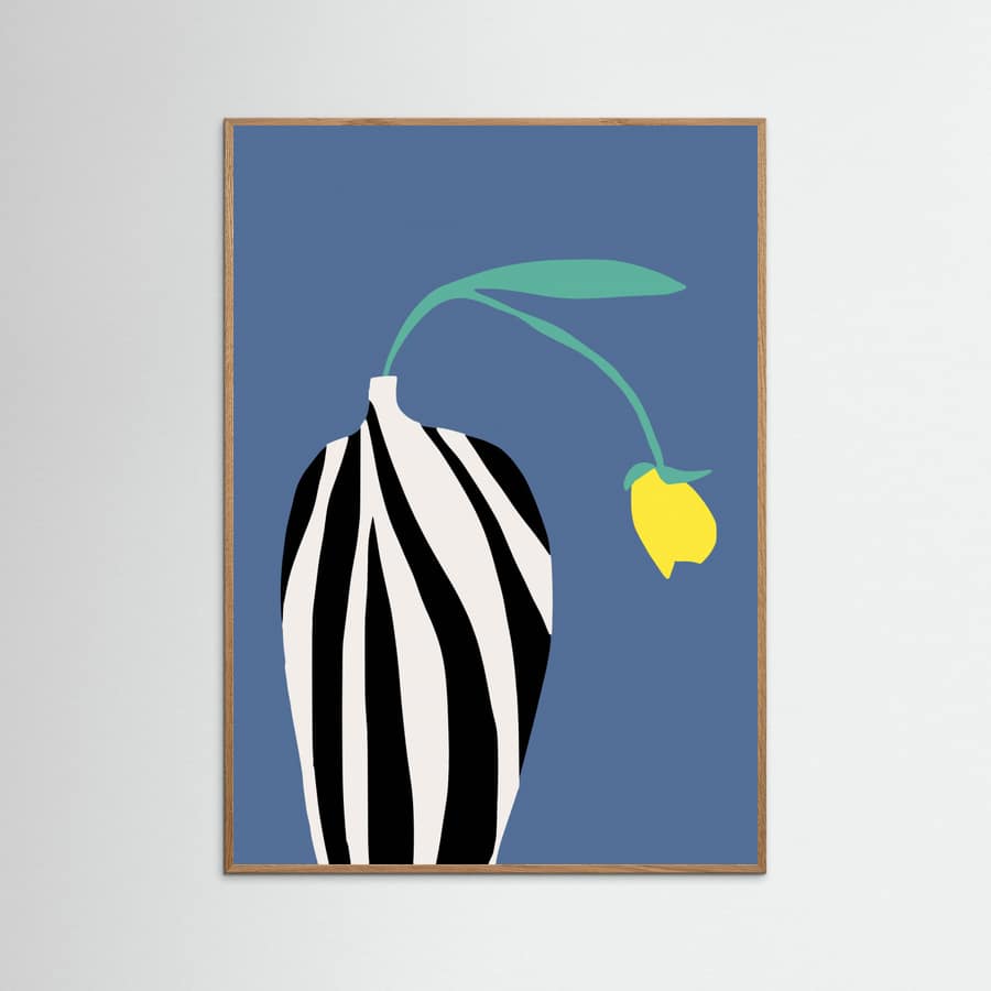 Tulip In Zebra Striped Vase -juliste