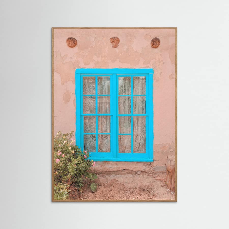 Turquoise Window - Taos, New Mexico Poster