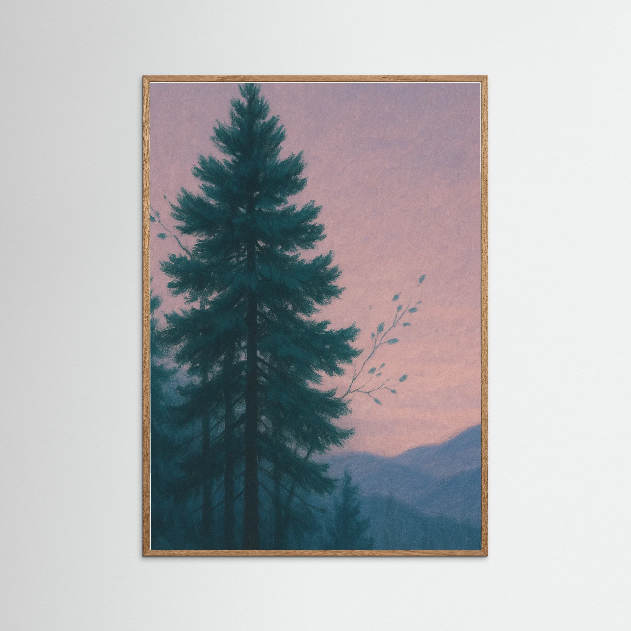 Oak Nature Twilight Pines