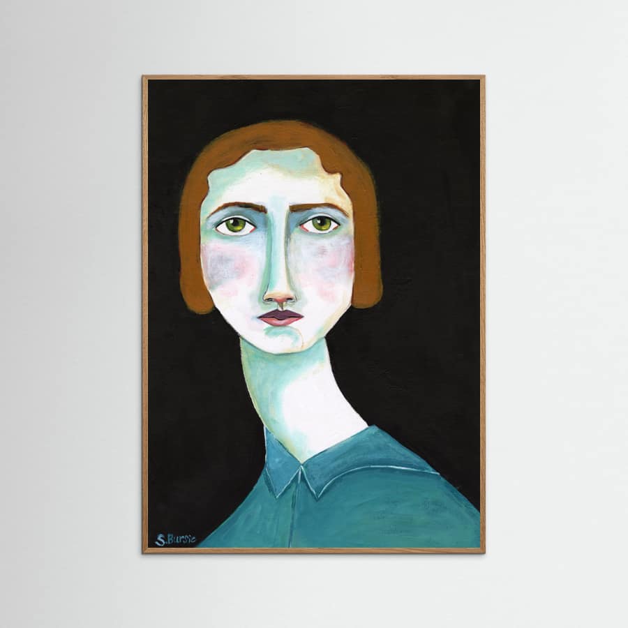 Vintage Lady Looking Poster – poster en kunstdruk