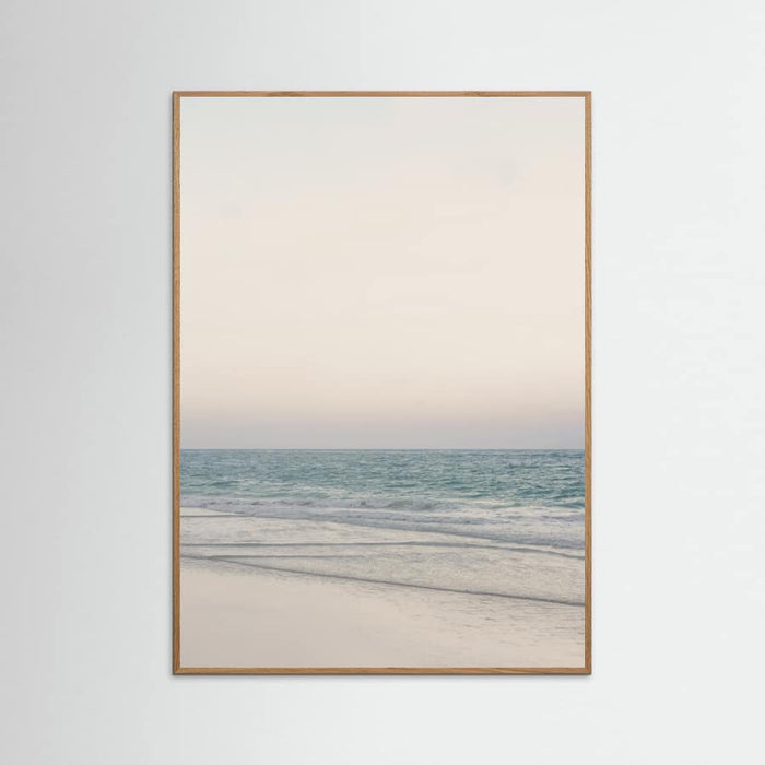 Warm Serene Beach Landscape Clear Sky Poster – plakat og kunsttryk