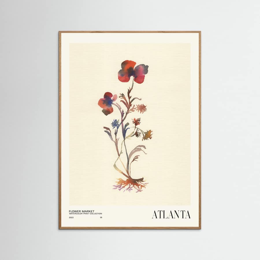 Watercolor print collection. Flower market - Atlanta Poster – poster and art print