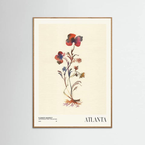 Oak Nature Watercolor print collection. Flower market - Atlanta Poster