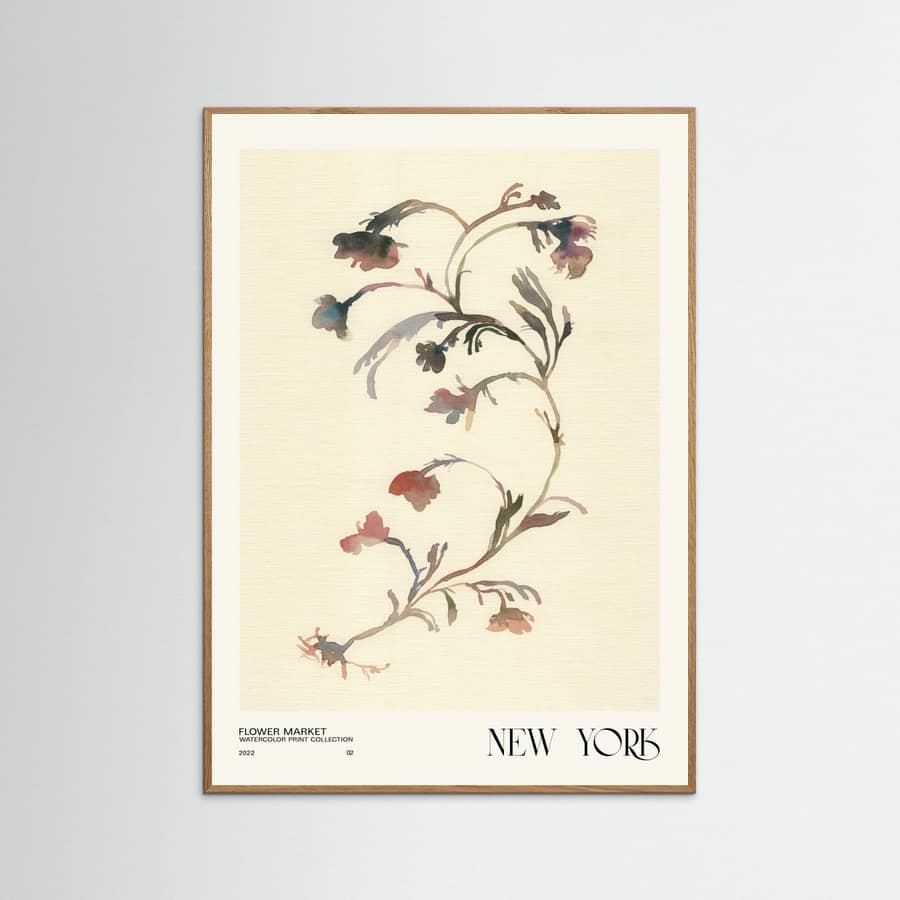 Watercolor print collection. Flower market - New York Poster – poster and art print