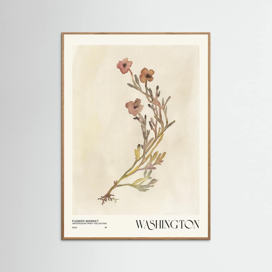 Watercolor print collection. Flower market - Washington Poster – poster and art print