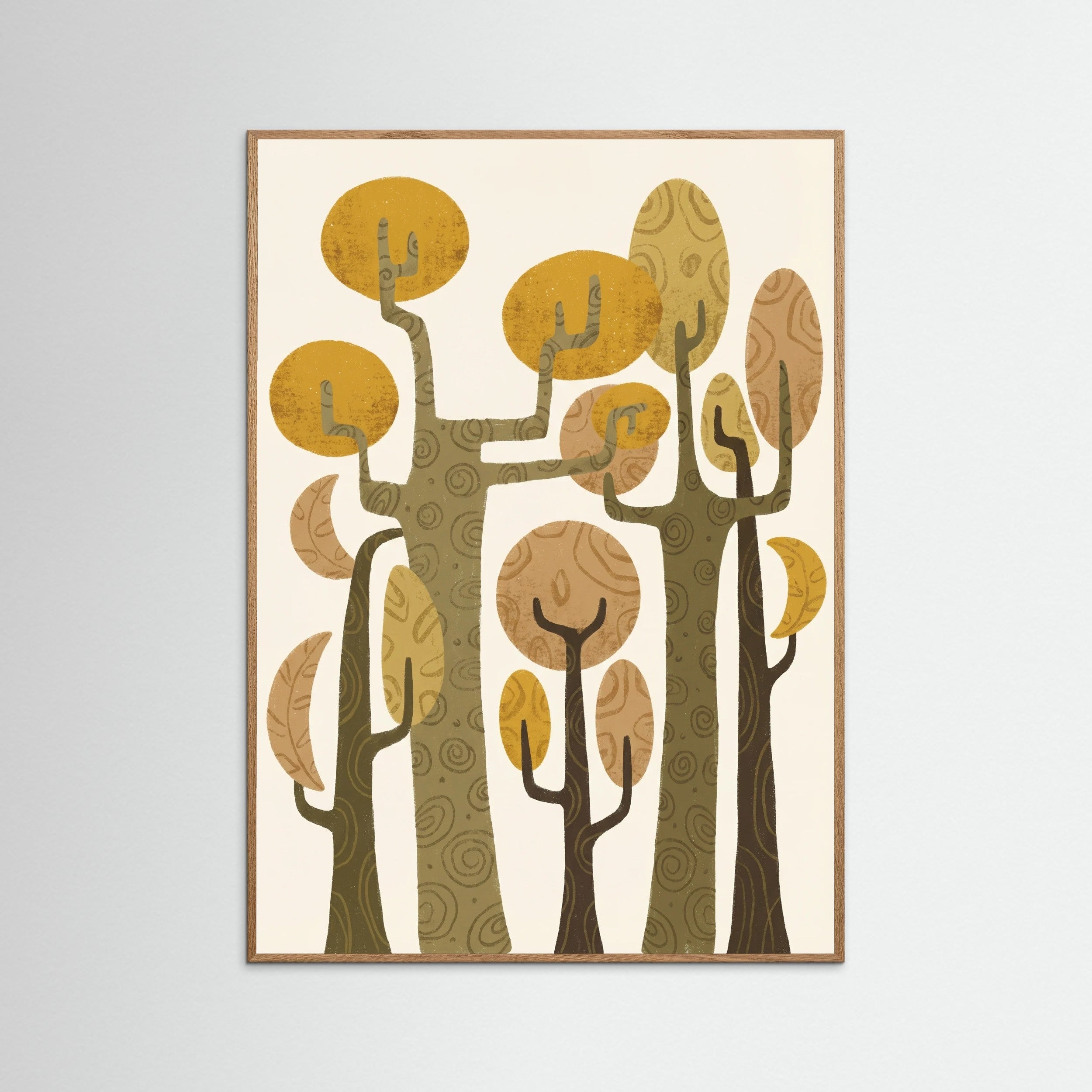 Oak Nature Whimsical Abstract Tree