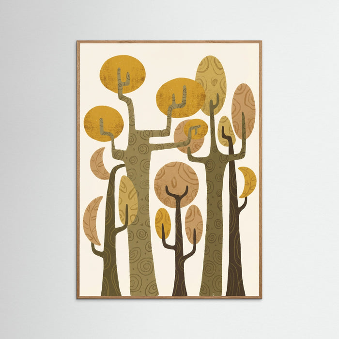 Oak Nature Whimsical Abstract Tree