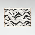 Oak Nature White Black Waves Pattern Square Poster