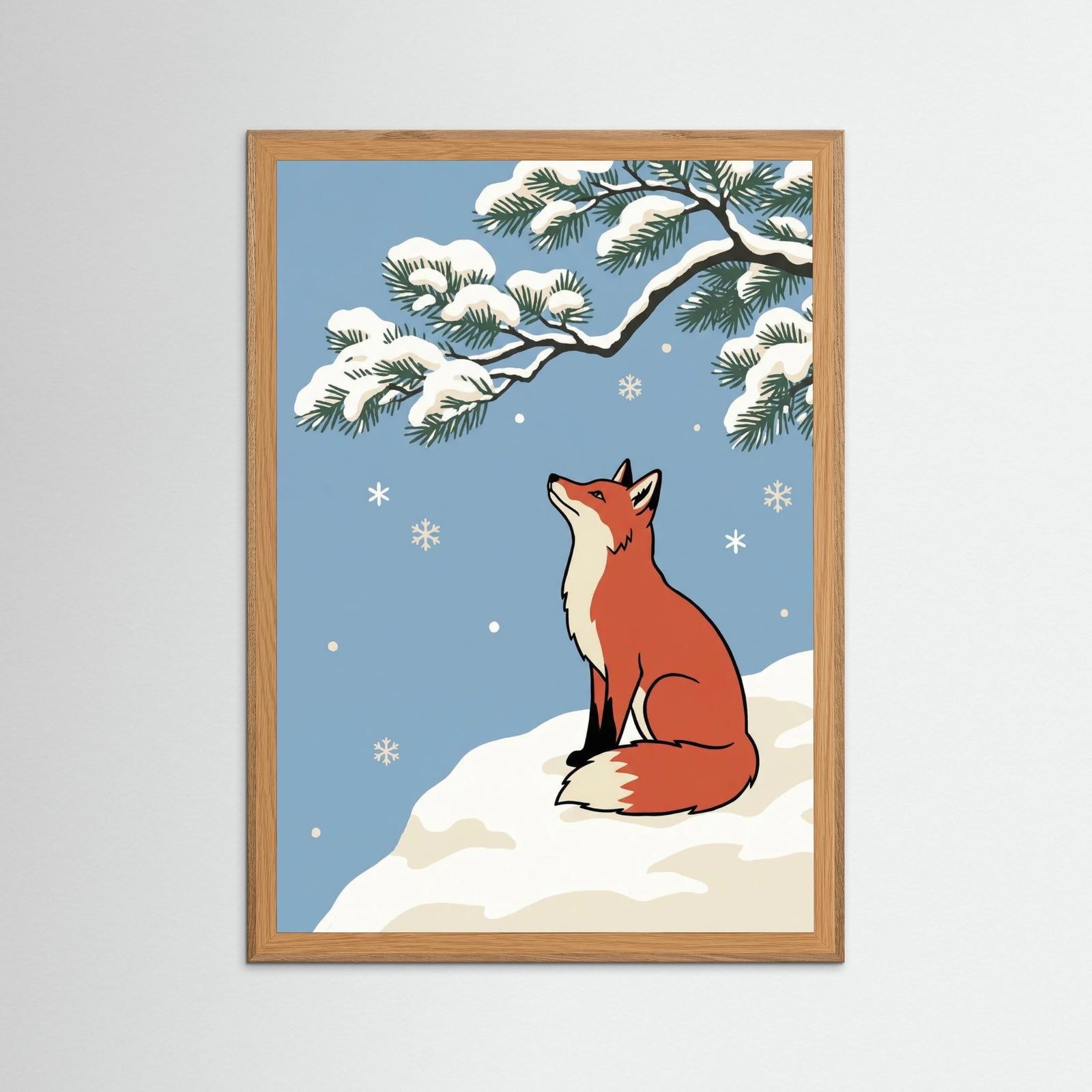 Oak Nature Winter Snowfall Cat