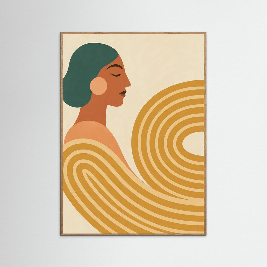 Woman Abstract Swirls