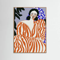 Oak Nature Woman In Striped Suit Poster