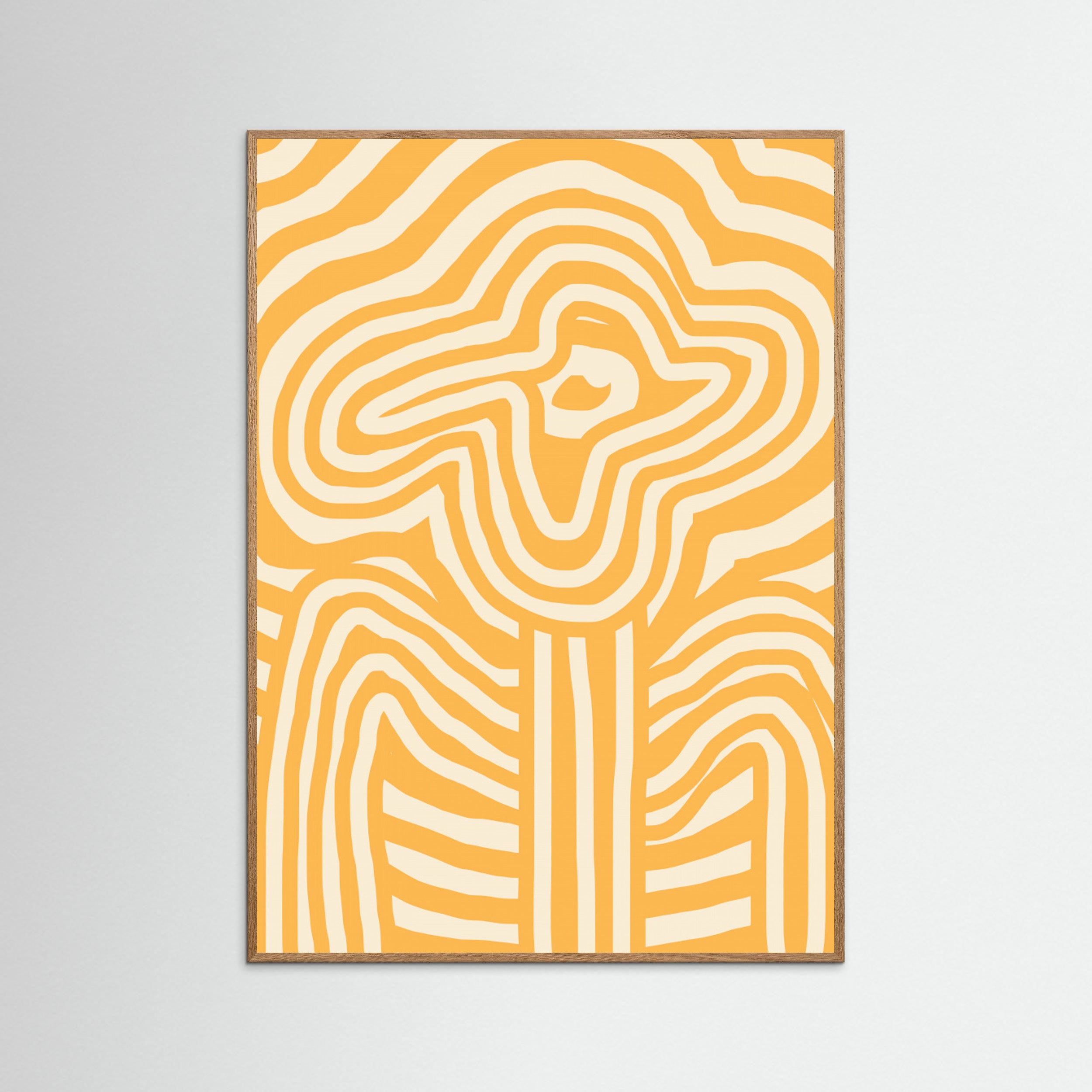 Oak Nature Yellow Striped Flower Poster