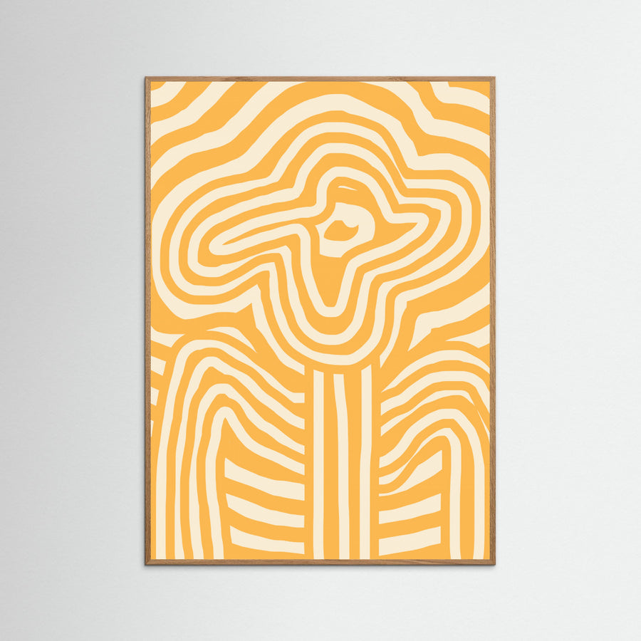 Yellow Striped Flower Poster