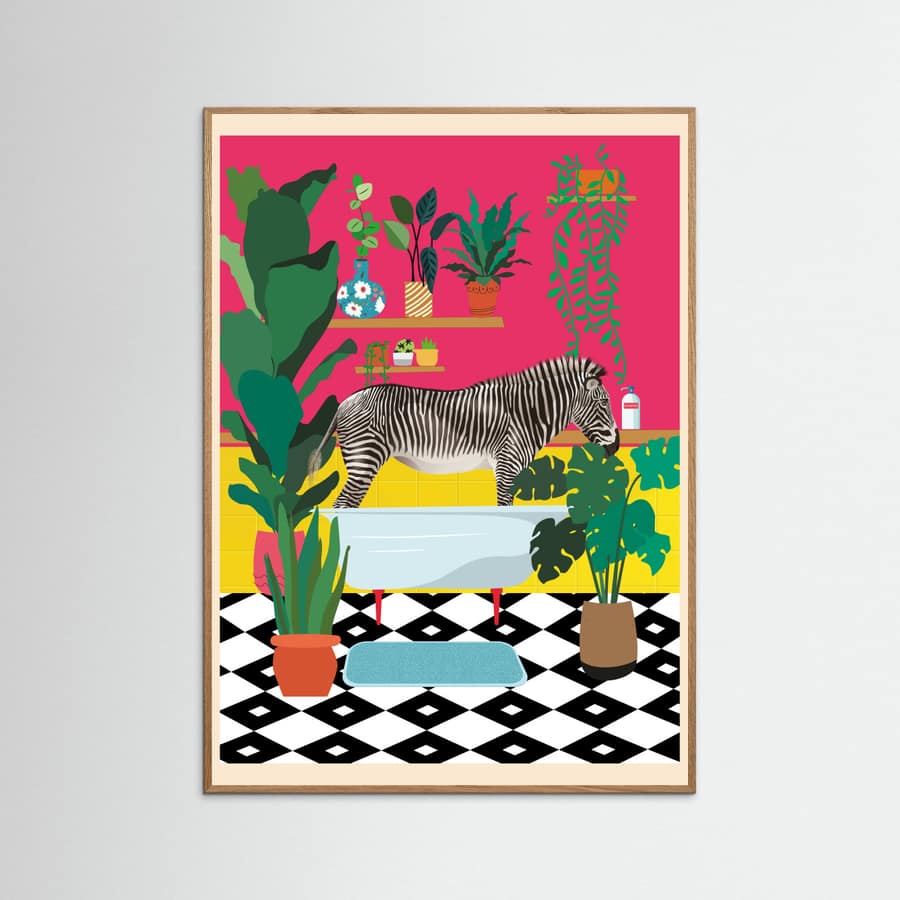 Plakat Zebra Bathtime