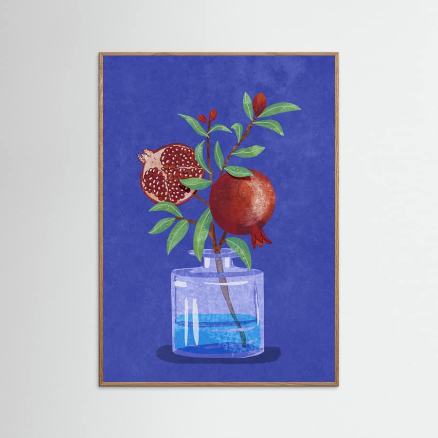 pomegranate in Vase Poster