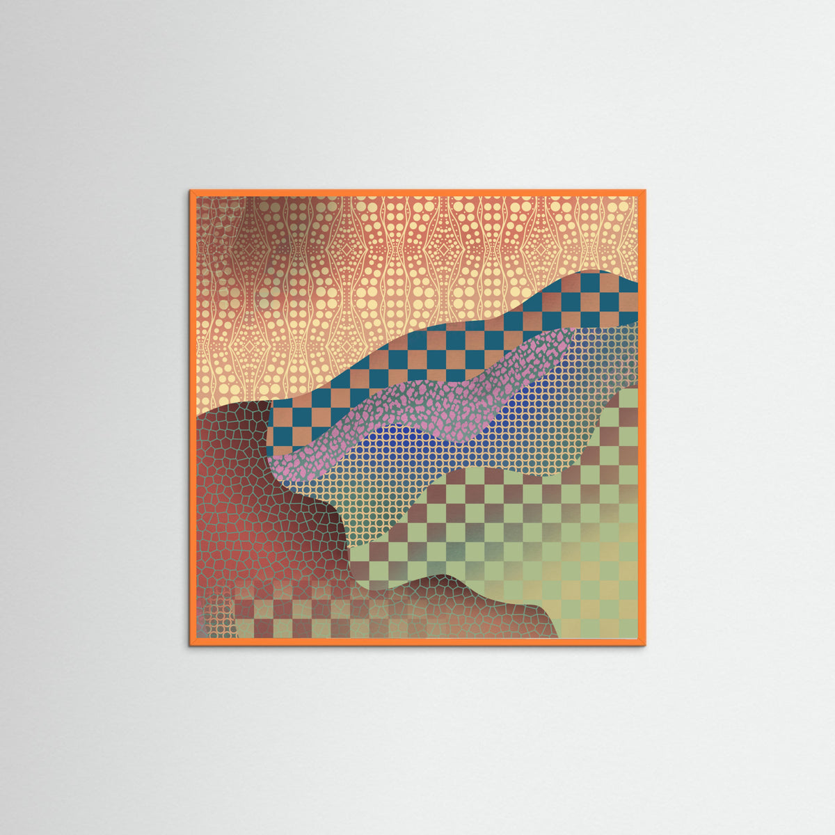 Orange Wood Aboriginal Pattern Collage Poster
