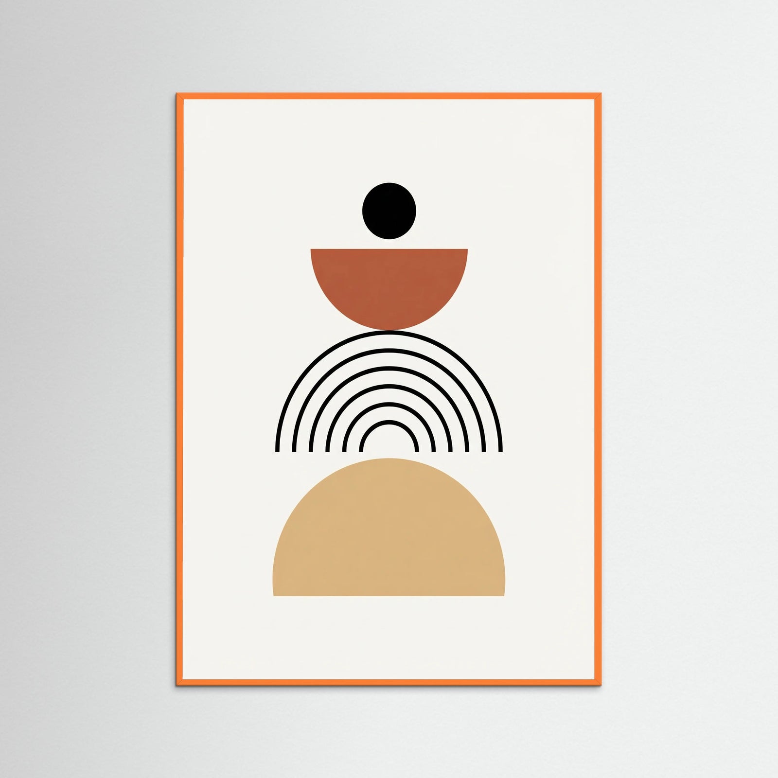 Orange Wood Abstract Arches