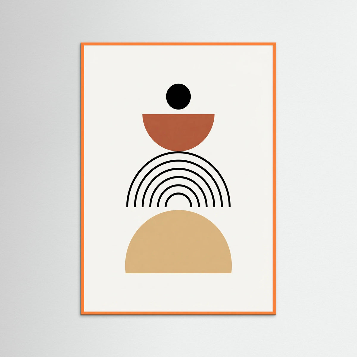 Orange Wood Abstract Arches