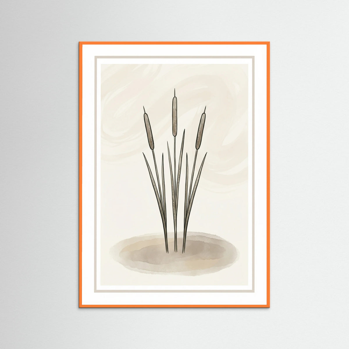 Orange Wood Abstract Baobab