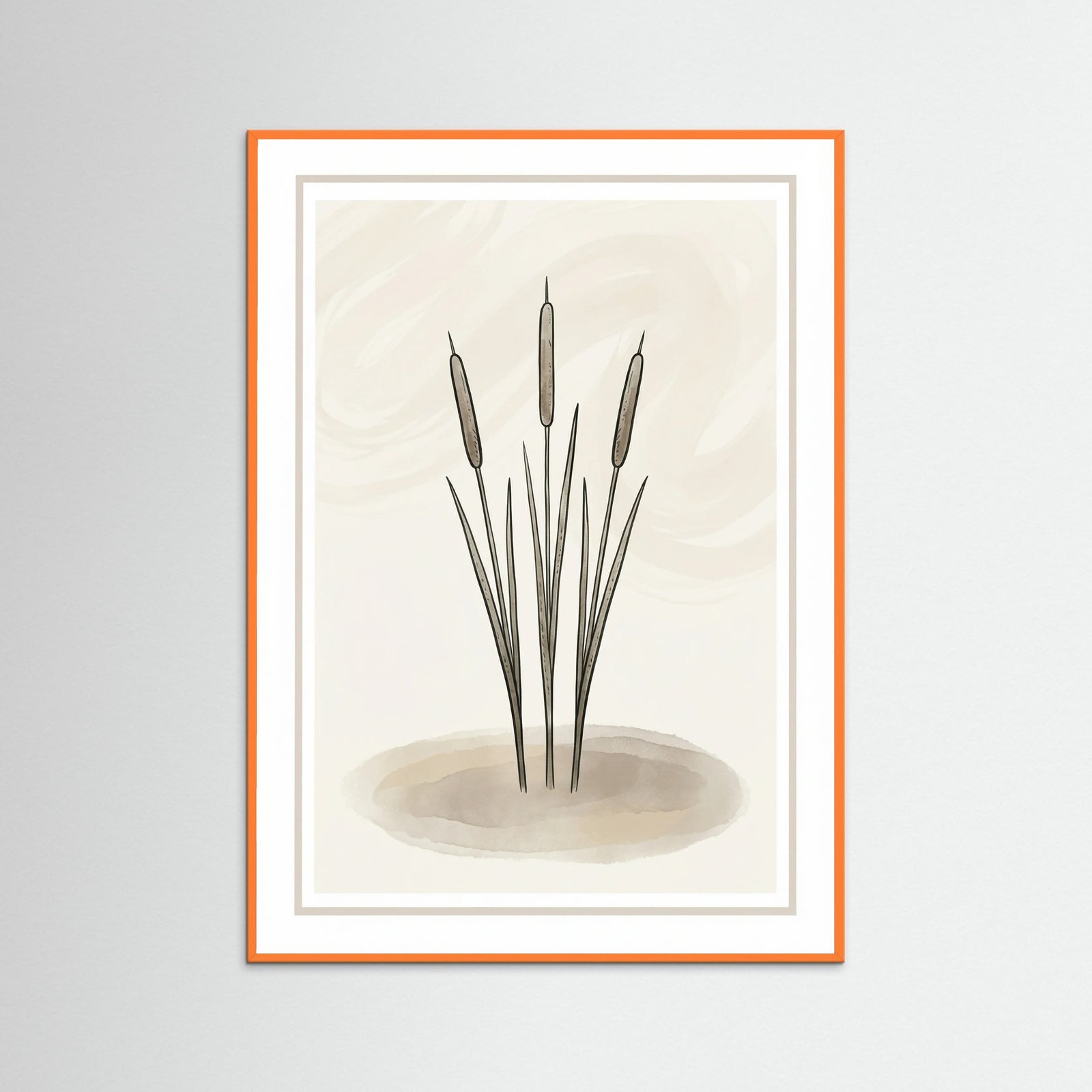 Orange Wood Abstract Baobab