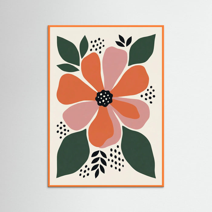 Orange Wood Abstract Bloom Garden