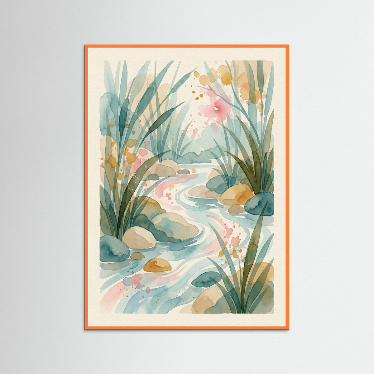 Orange Wood Abstract Bloom Symphony