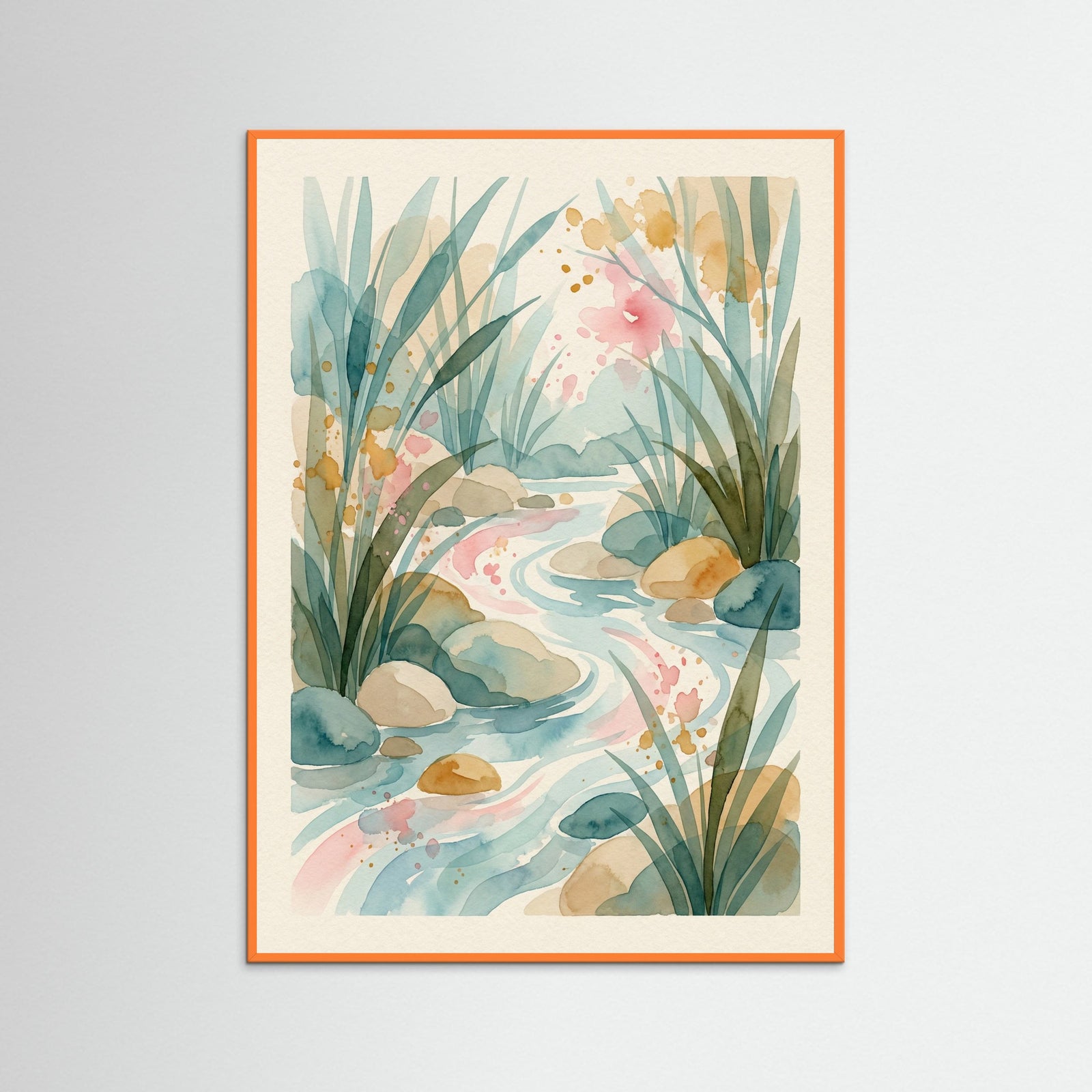 Orange Wood Abstract Bloom Symphony