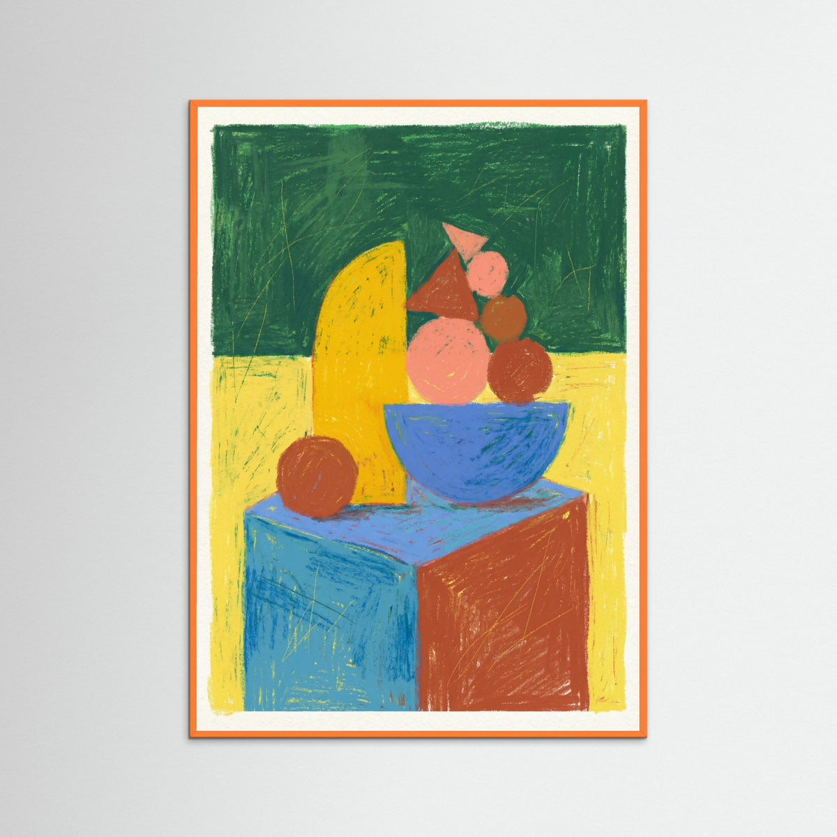 Orange Wood Abstract Bloom