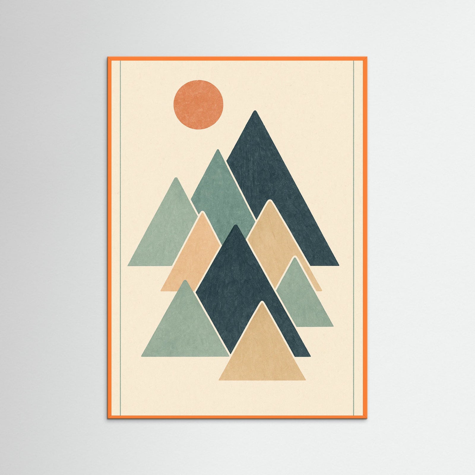 Orange Wood Abstract Blue Shape