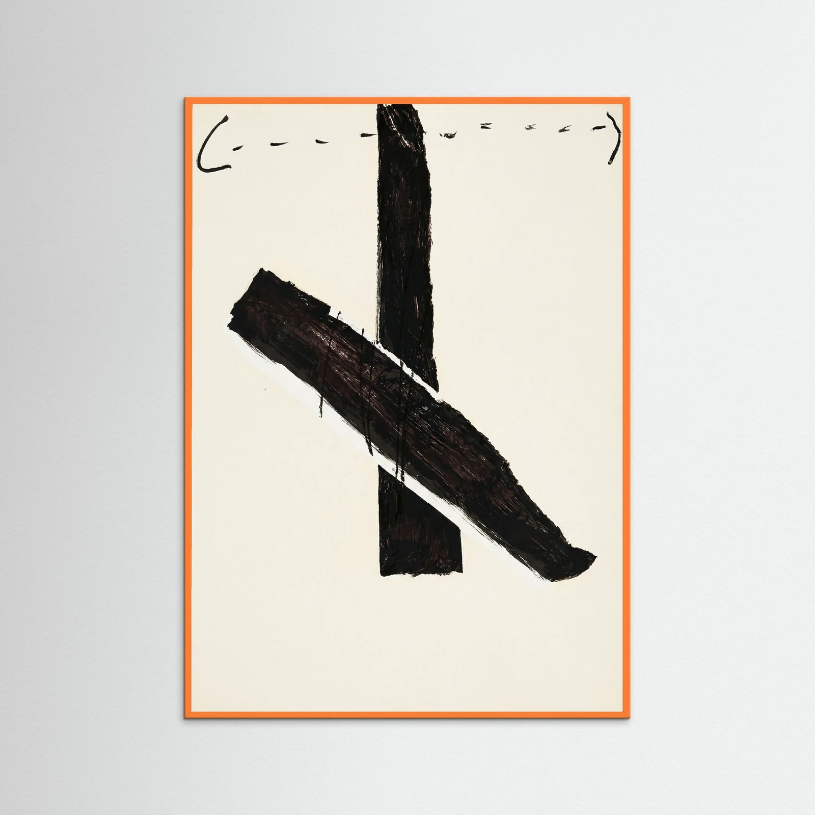 Orange Wood Abstract Brush Mark