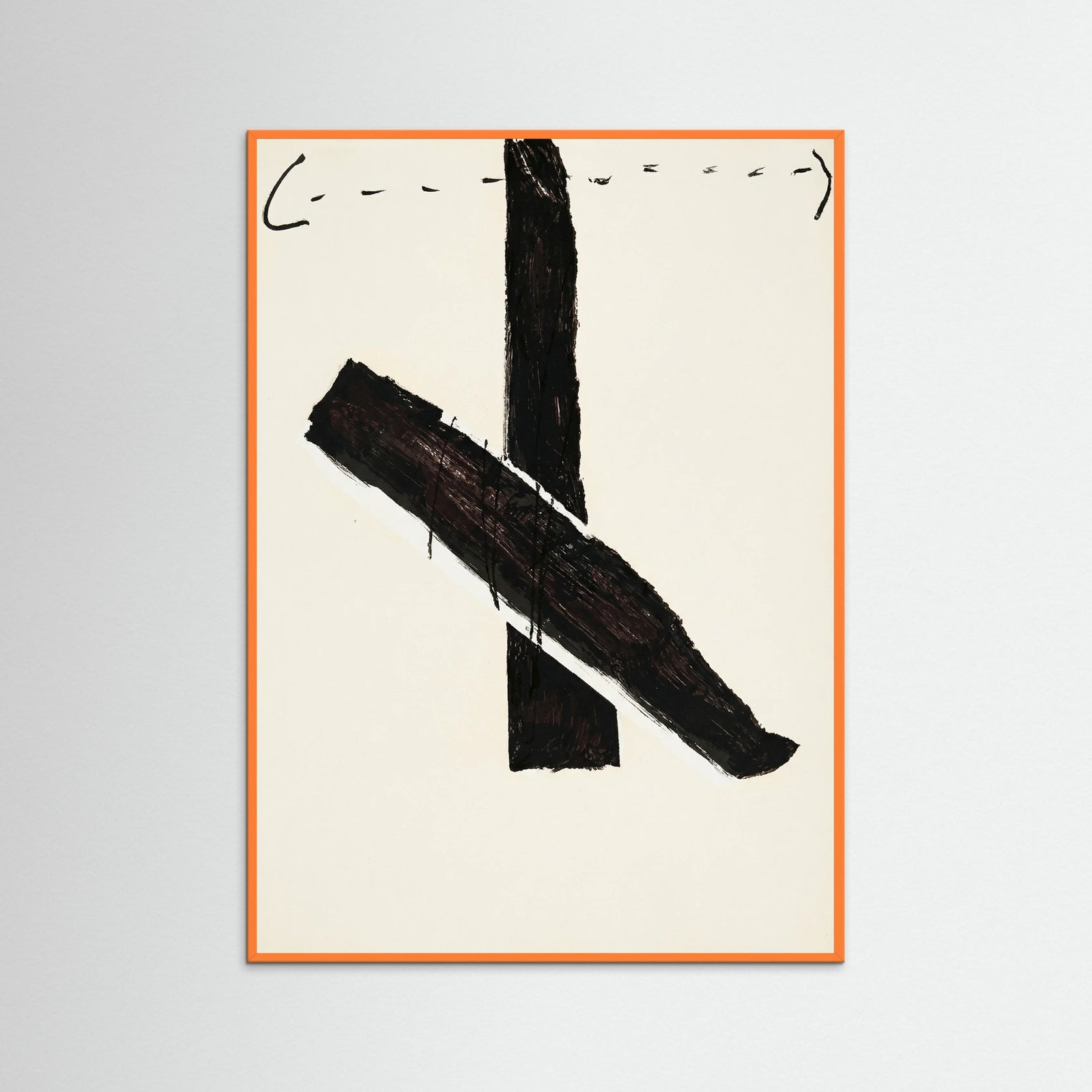 Orange Wood Abstract Brush Mark