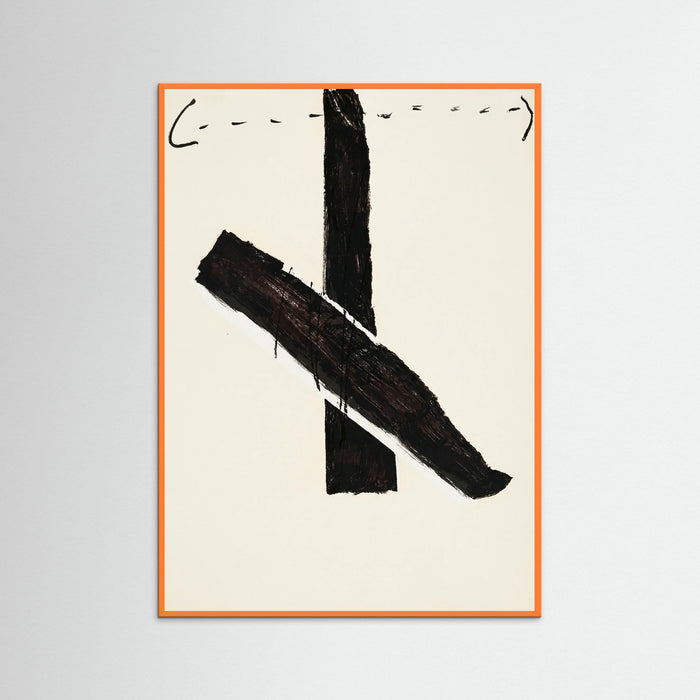 Orange Wood Abstract Brush Mark
