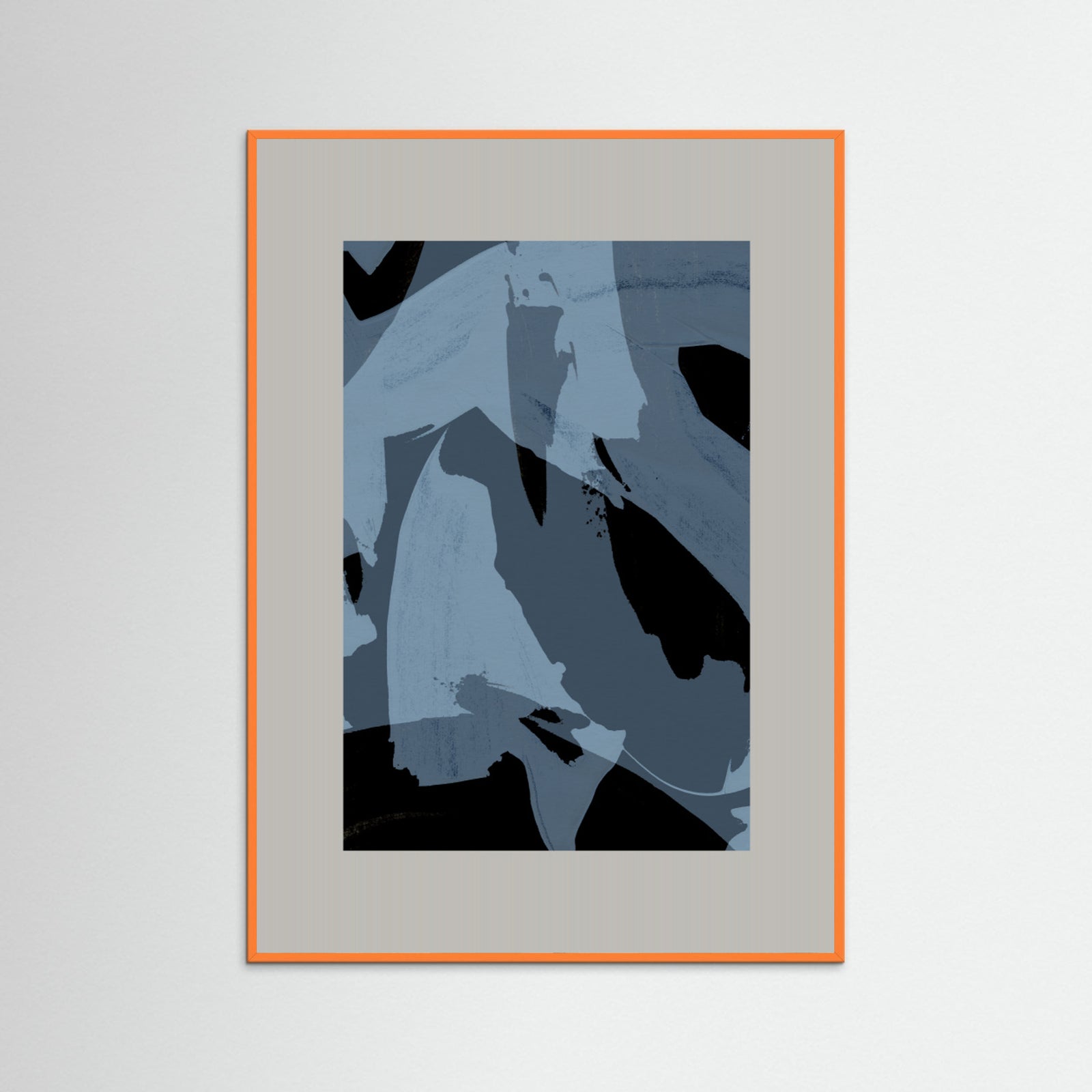 Orange Wood Abstract Brush Strokes 60Y Poster