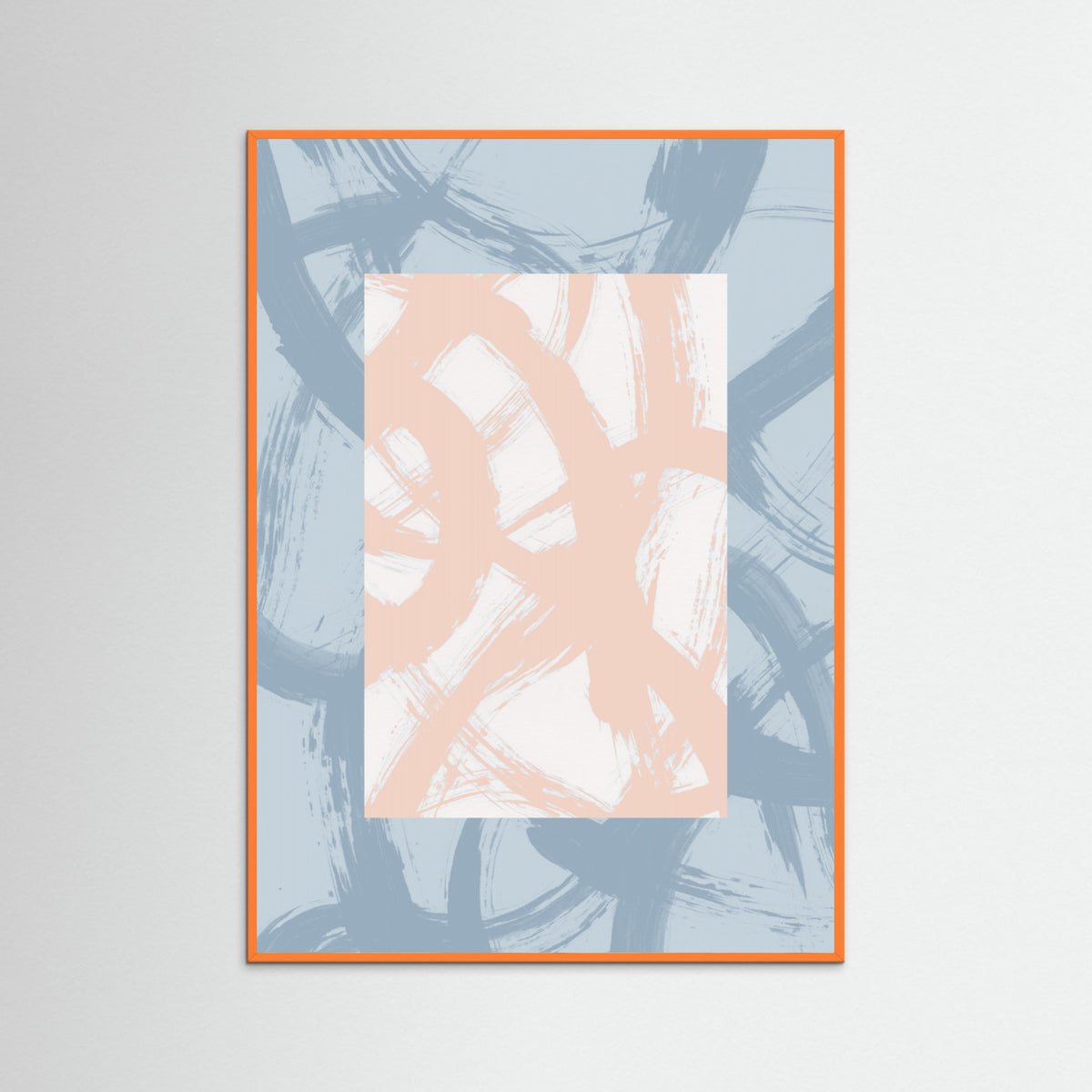 Orange Wood Abstract Brush Strokes 98A Poster