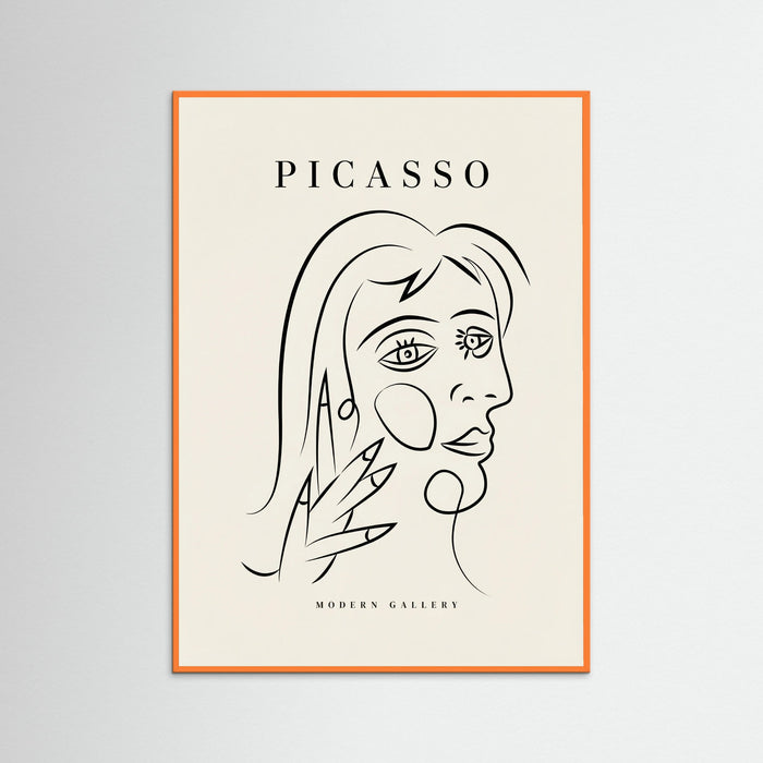 Orange Wood Abstract Contour Portrait