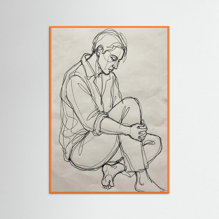 Orange Wood Abstract Contour