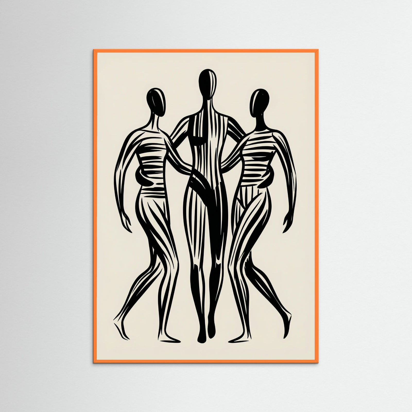 Orange Wood Abstract Embrace