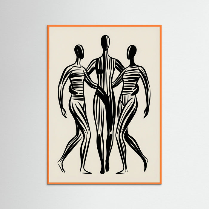 Orange Wood Abstract Embrace