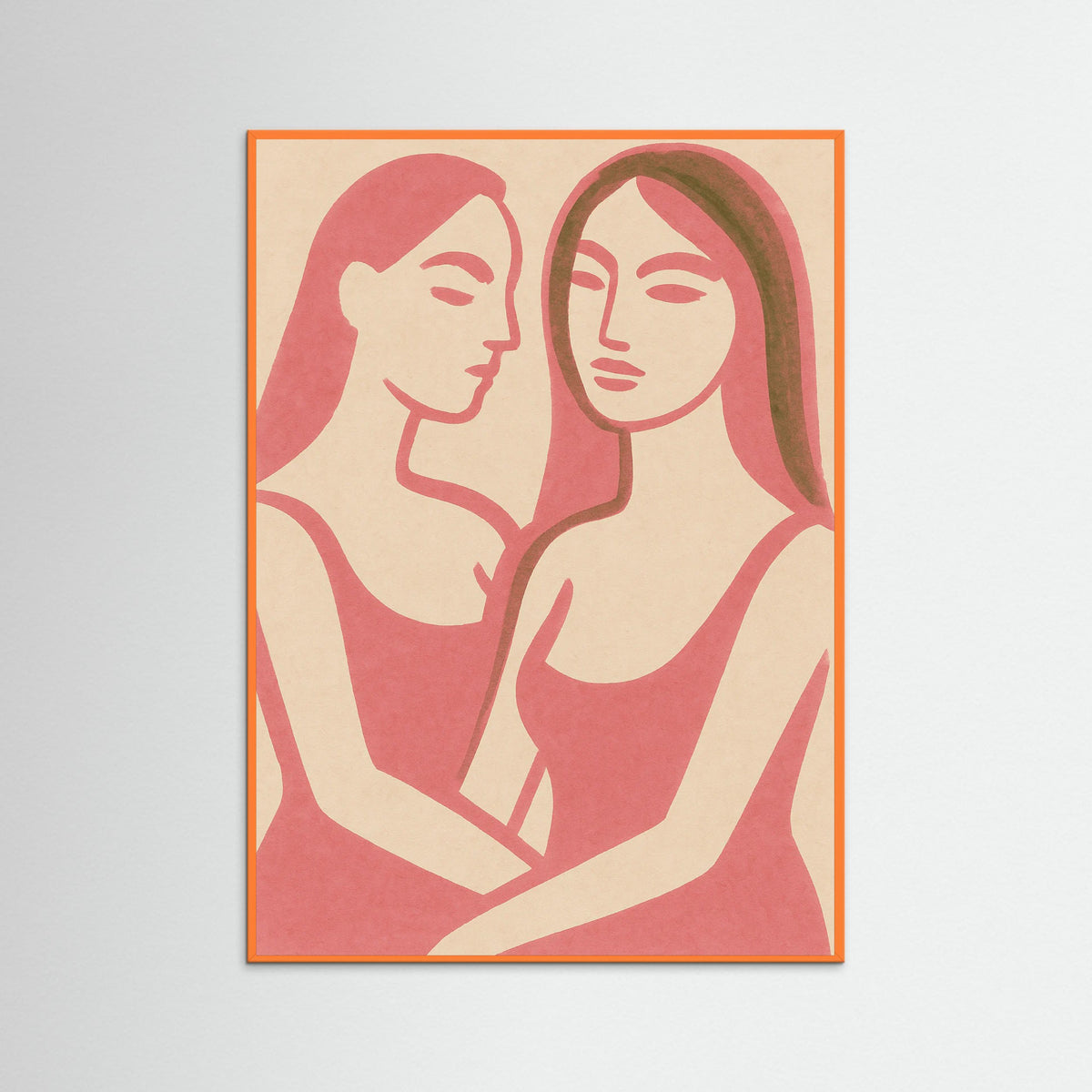 Orange Wood Abstract Face