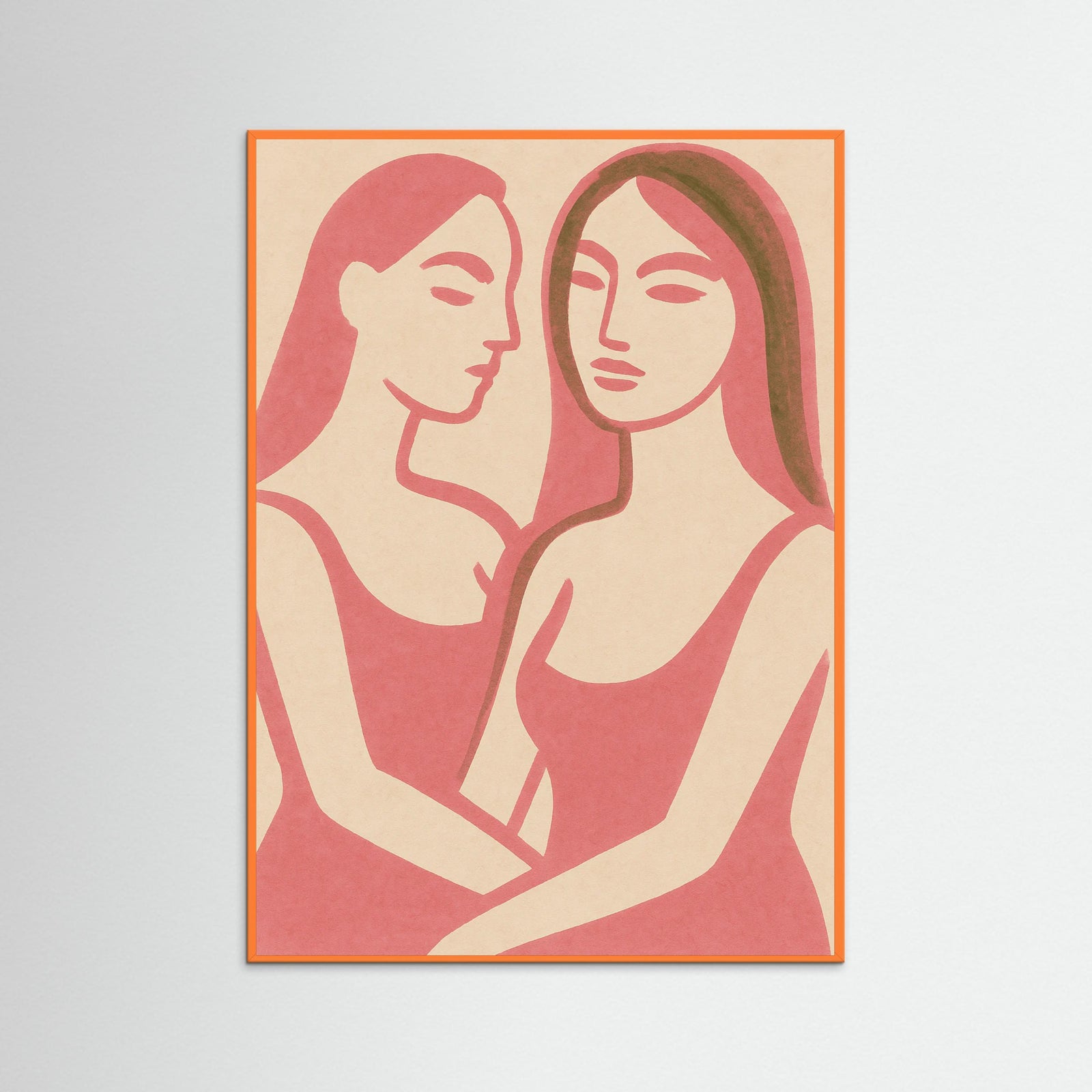 Orange Wood Abstract Face