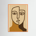 Orange Wood Abstract Face