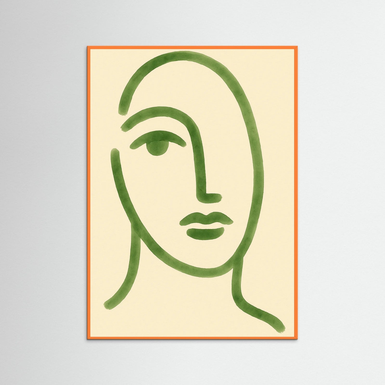 Orange Wood Abstract Faces