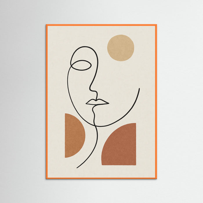 Orange Wood Abstract Faces