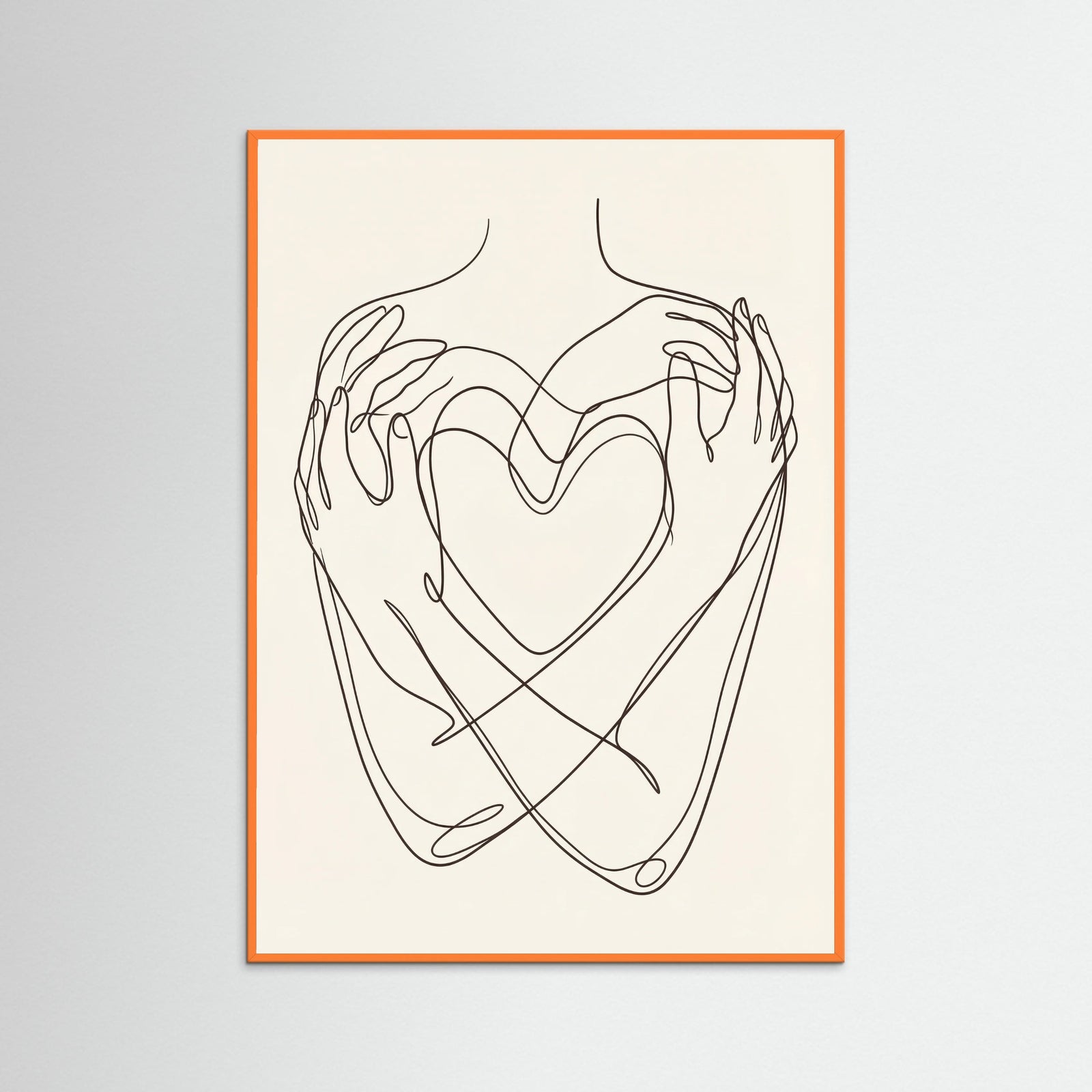 Orange Wood Abstract Faces