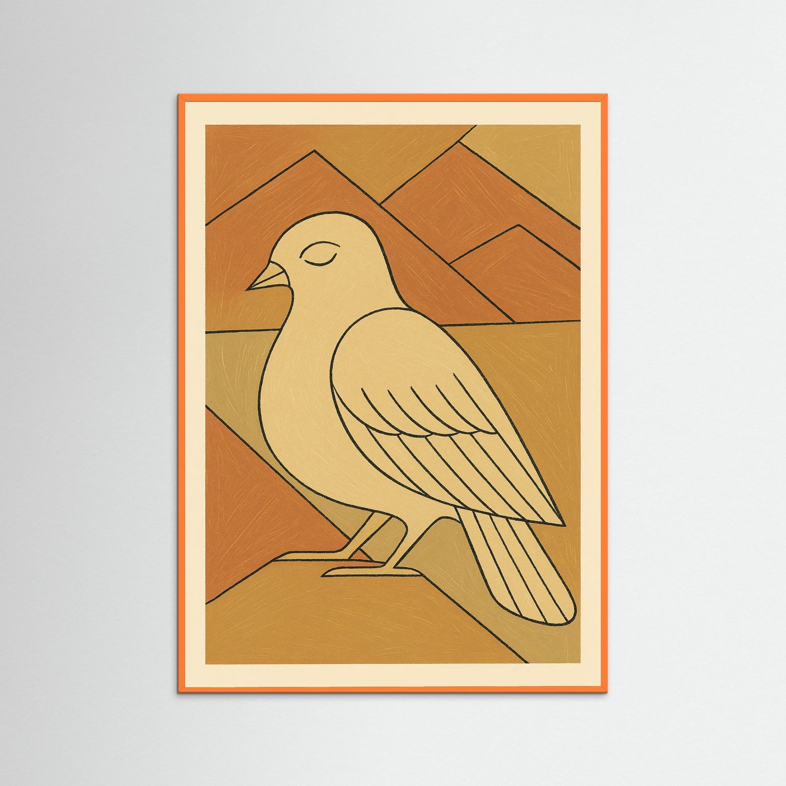 Orange Wood Abstract Figure